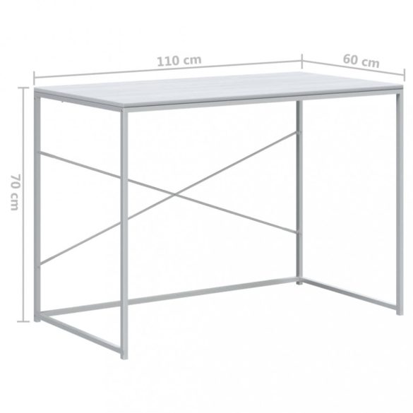 fehér szerelt fa számítógépasztal 110 x 60 x 70 cm