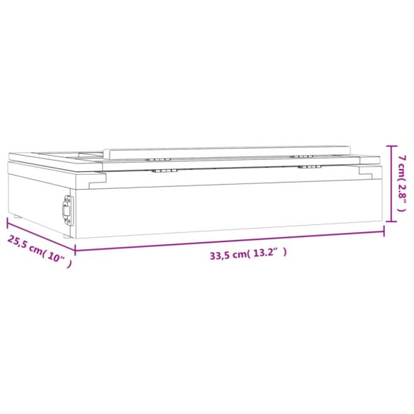 tömör fenyőfa asztali festőállvány fiókkal 33,5 x 25,5 x 7 cm