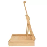 tömör fenyőfa asztali festőállvány fiókkal 41,5 x 37 x 12 cm