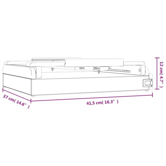 tömör fenyőfa asztali festőállvány fiókkal 41,5 x 37 x 12 cm