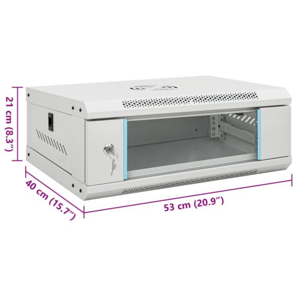 4U fali hálózati szekrény 19 IP20 53 x 40 x 21 cm"