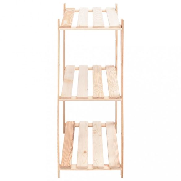 10 db 3-szintes tömör fenyőfa tárolópolc 150 kg 80 x 38 x 90 cm