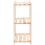 2 db 3-szintes tömör fenyőfa tárolópolc 150 kg 60 x 38 x 90 cm