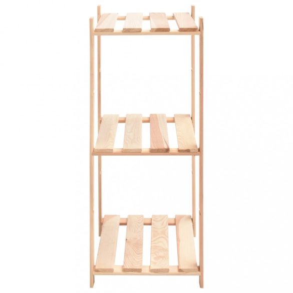 2 db 3-szintes tömör fenyőfa tárolópolc 150 kg 60 x 38 x 90 cm