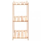 10 db 3-szintes tömör fenyőfa tárolópolc 150 kg 60 x 38 x 90 cm