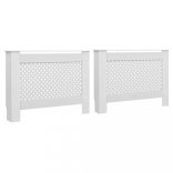 2 db fehér MDF radiátorburkolat 112 x 19 x 81,5 cm