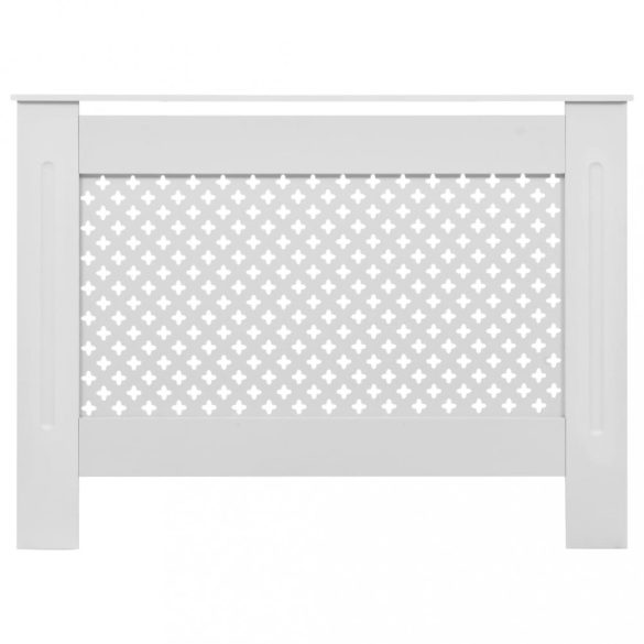 2 db fehér MDF radiátorburkolat 112 x 19 x 81,5 cm