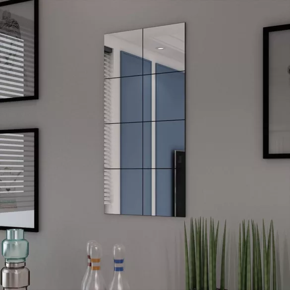16 db keret nélküli üveg tükörcsempe 20,5 cm