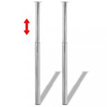 4 db krómszínű teleszkópos asztalláb 710 mm - 1100 mm
