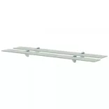 2 db lebegő üvegpolc 90 x 10 cm 8 mm