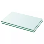 2 db átlátszó üveg paneles polc 30 x 12 cm
