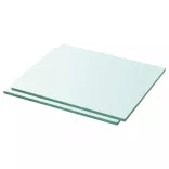 2 db átlátszó üveg paneles polc 30 x 20 cm