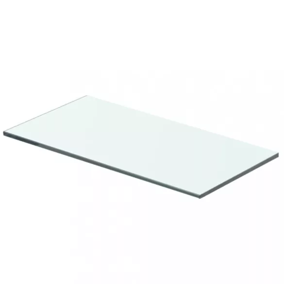 2 db átlátszó üveg paneles polc 40 x 15 cm