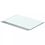 2 db átlátszó üveg paneles polc 40 x 20 cm