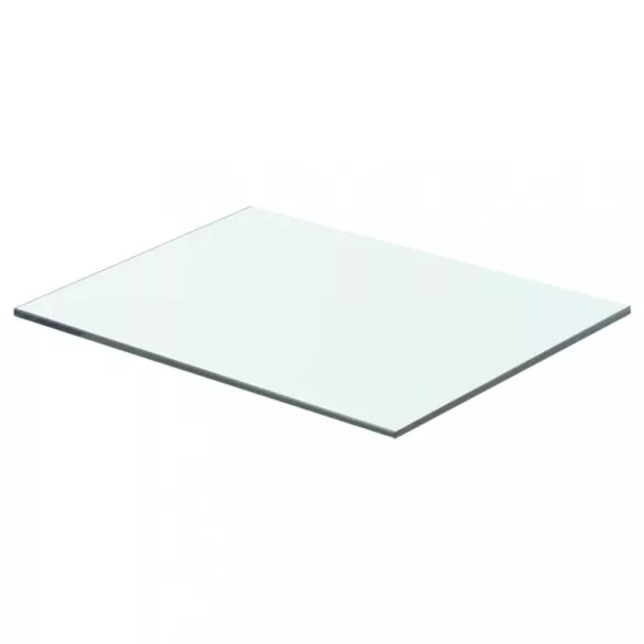 2 db átlátszó üveg paneles polc 40 x 25 cm