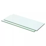 2 db átlátszó üveg paneles polc 50 x 15 cm