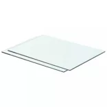 2 db átlátszó üveg paneles polc 50 x 30 cm