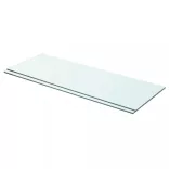 2 db átlátszó üveg paneles polc 70 x 25 cm