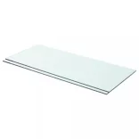 2 db átlátszó üveg paneles polc 70 x 30 cm