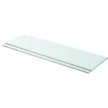 2 db átlátszó üveg paneles polc 90 x 25 cm