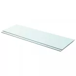 2 db átlátszó üveg paneles polc 90 x 30 cm