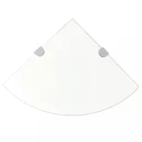 2 db átlátszó üveg sarokpolc krómtartóval 25 x 25 cm