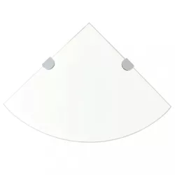 2 db átlátszó üveg sarokpolc krómtartóval 25 x 25 cm