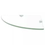 2 db átlátszó üveg sarokpolc krómtartóval 25 x 25 cm