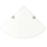 2 db átlátszó üveg sarokpolc krómtartóval 35 x 35 cm