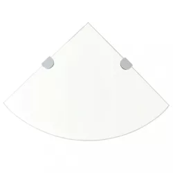 2 db átlátszó üveg sarokpolc krómtartóval 35 x 35 cm