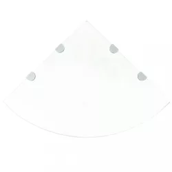 2 db átlátszó üveg sarokpolc krómtartóval 45 x 45 cm