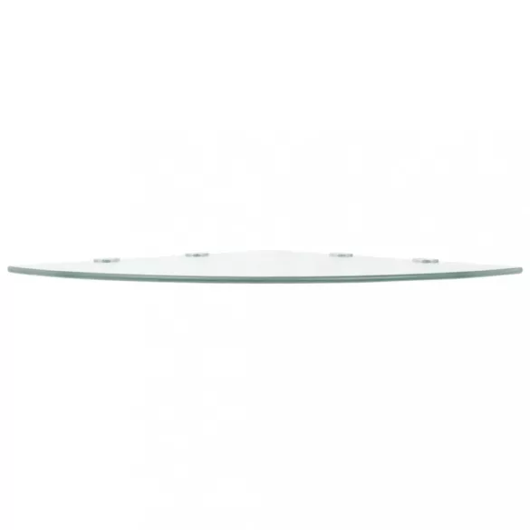 2 db átlátszó üveg sarokpolc krómtartóval 45 x 45 cm