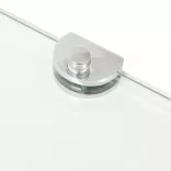 2 db átlátszó üveg sarokpolc krómtartóval 45 x 45 cm