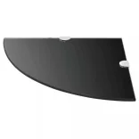 2 db fekete üveg sarokpolc krómtartóval 25 x 25 cm