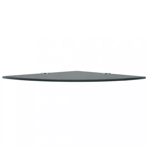 2 db fekete üveg sarokpolc krómtartóval 35 x 35 cm