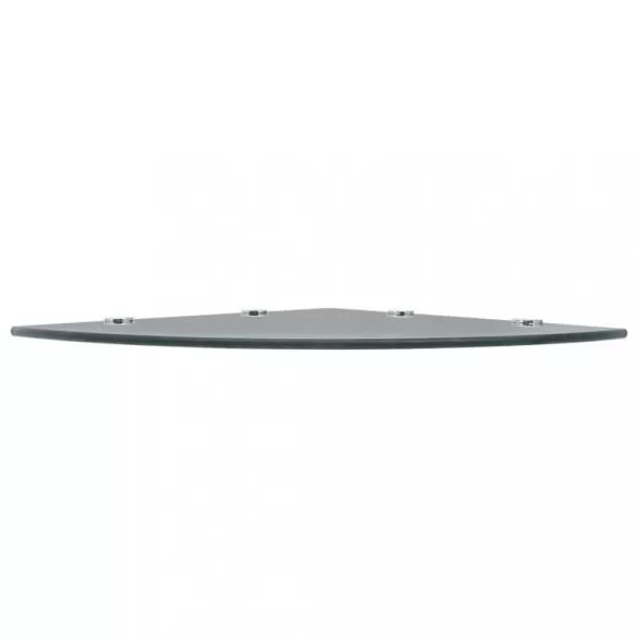 2 db fekete üveg sarokpolc krómtartóval 45 x 45 cm