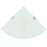 2 db fehér üveg sarokpolc krómtartóval 25 x 25 cm