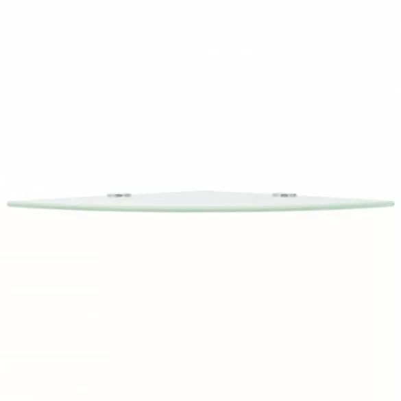 2 db fehér üveg sarokpolc krómtartóval 25 x 25 cm