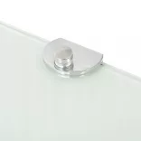 2 db fehér üveg sarokpolc krómtartóval 25 x 25 cm