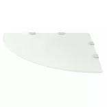 2 db fehér üveg sarokpolc krómtartóval 45 x 45 cm