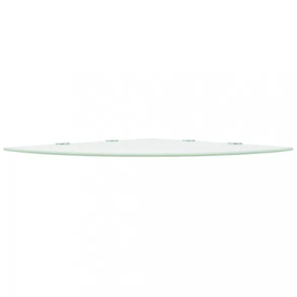 2 db fehér üveg sarokpolc krómtartóval 45 x 45 cm