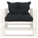 fa kerti raklapkanapé antracitszürke párnákkal