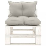 fa kerti középső raklapkanapé tópszínű párnákkal