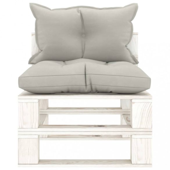 fa kerti középső raklapkanapé tópszínű párnákkal