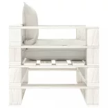 fa kerti raklapkanapé bézs párnákkal