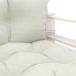 fa kerti raklapkanapé bézs párnákkal