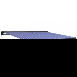 kék és fehér motorizált kazettás napellenző 400 x 300 cm