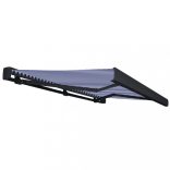 kék és fehér motorizált kazettás napellenző 400 x 300 cm