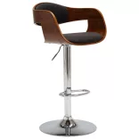 2 db szürke hajlított fa és szövet bárszék