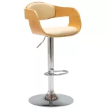 2 db krémszínű hajlított fa és műbőr bárszék